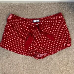 NWOT! Aerie Ultra Soft Flannel Boxers Red and White Polka Dot